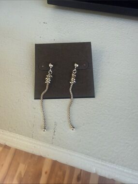 Sterling Silver Long Dangle Knot Earrings - Women Jewelry